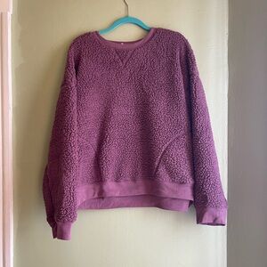 PINK Sherpa Crew Sweatshirt